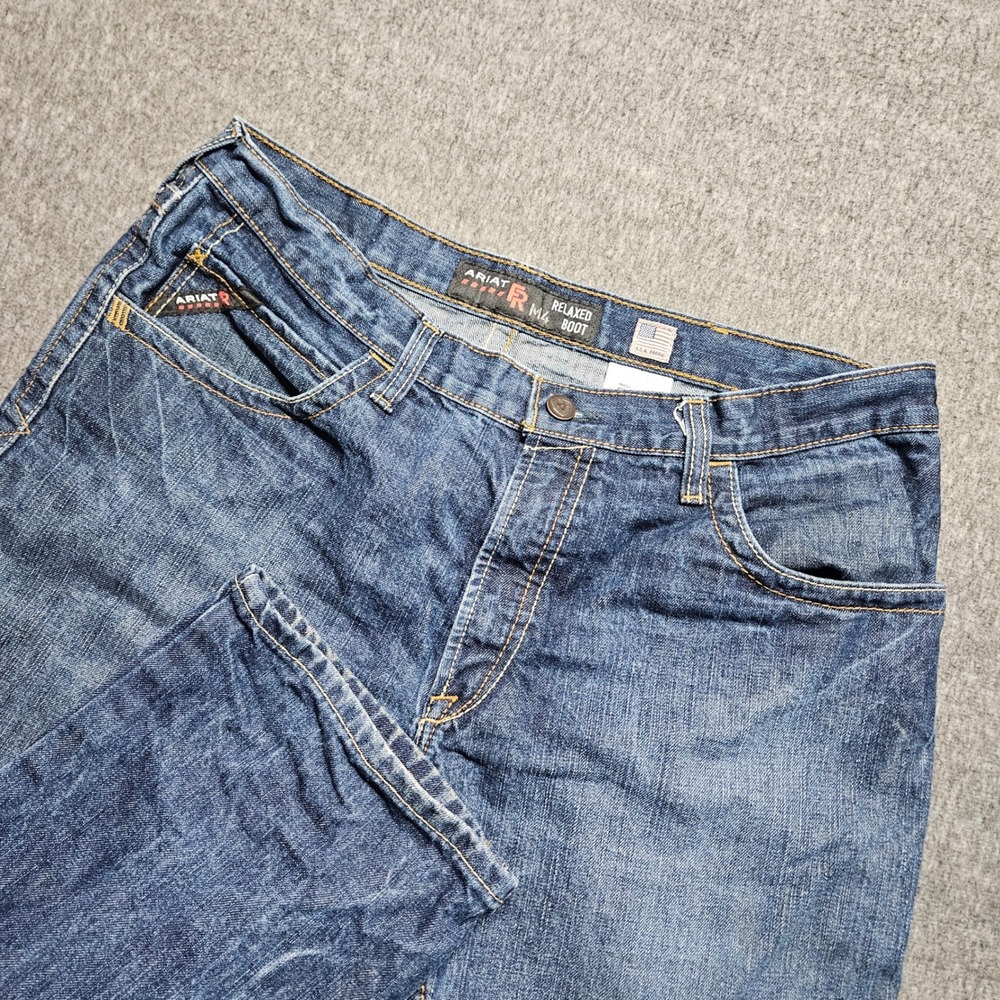 Ariat FR M4 Relaxed Boot Jeans Mens 38x32 Blue Flame Resistant Workwear